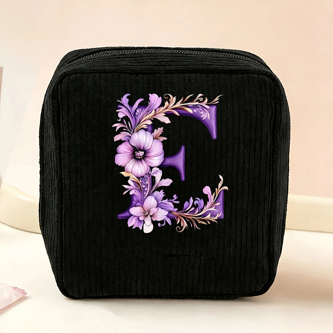 New Fashionable Purple Letter-Patterned Sanitary Napkin Storage Bag, Multifunctional Portable Travel and Daily Storage Bag, Ideal Gift Choice for Girls