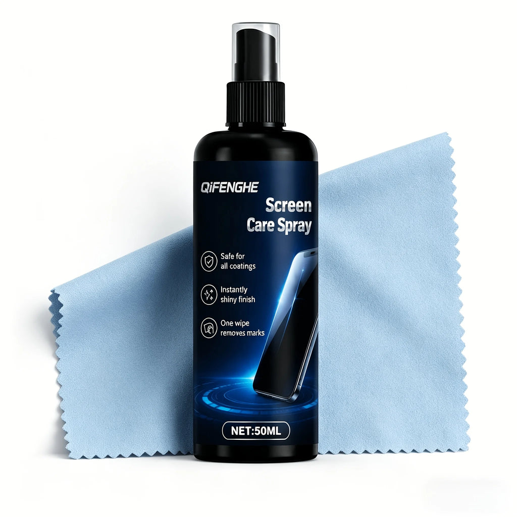 Screen Care Spray 50Ml 1.7 Fl Oz for Phone Laptop Tablet TV Monitor Car Gaming Multi Surface Streak Free Quick Clean Removes Fin