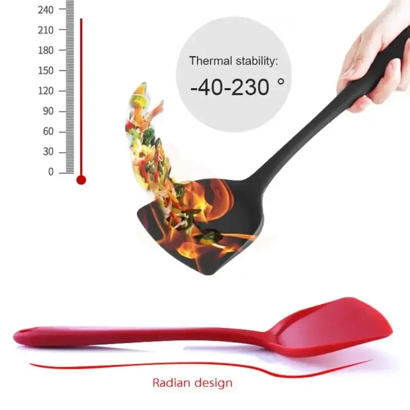 Thickened Silicone Spatula Kitchenware High-temperature Resistant Non-stick Pan Cooking Spatula Cooking Silicone Chinese Spatula