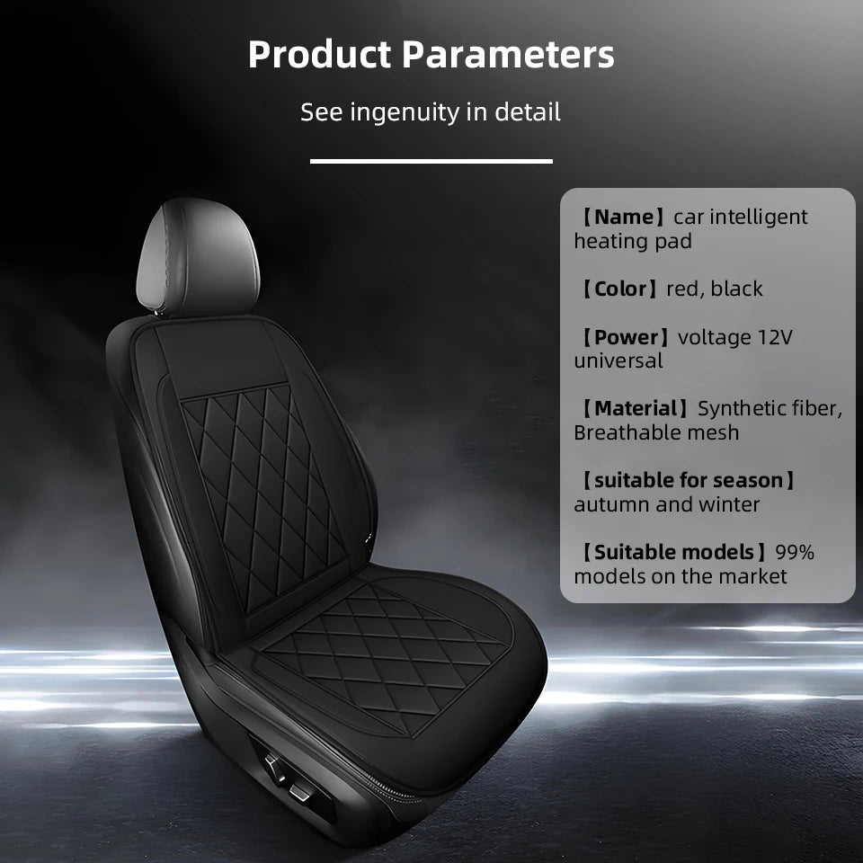 12V Universal Car Heated Seats Cushion Fast Heating Car Seat Covers Warm Winter Car Accessories Heating Pads Available Black＆Red