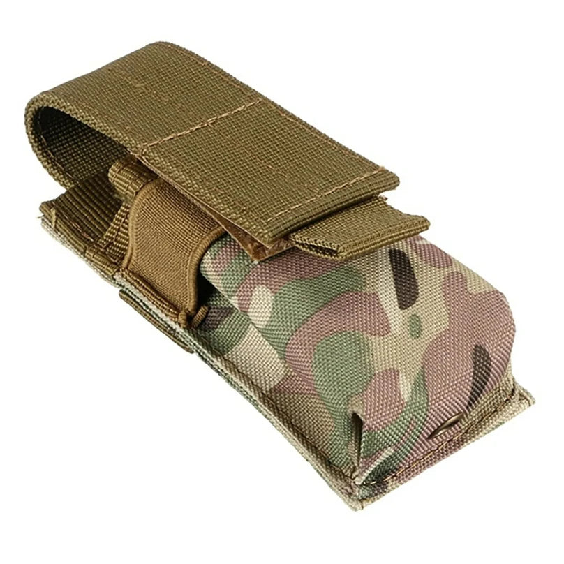 Tactical Magazine Pouch Pocket Camouflage Storage Bag With Belt Hook Outdoor Leisure Flashlight Pouch Flashlight Holder Set