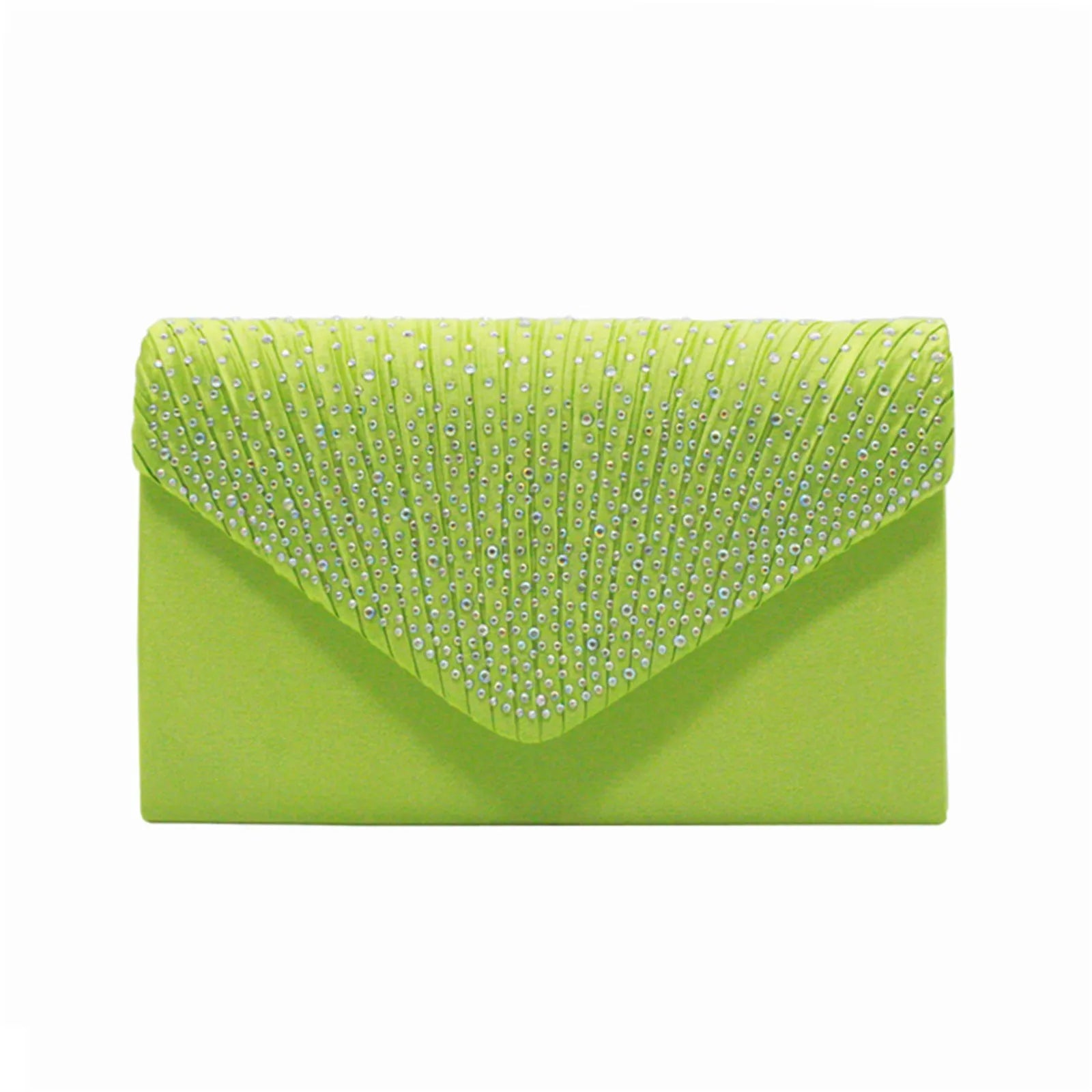 Women'S Fashion Elegant Clutches Trend Satin Rhinestone Shoulder Bag With Thin Chain Party Banquet Dress Matching Evening Bags