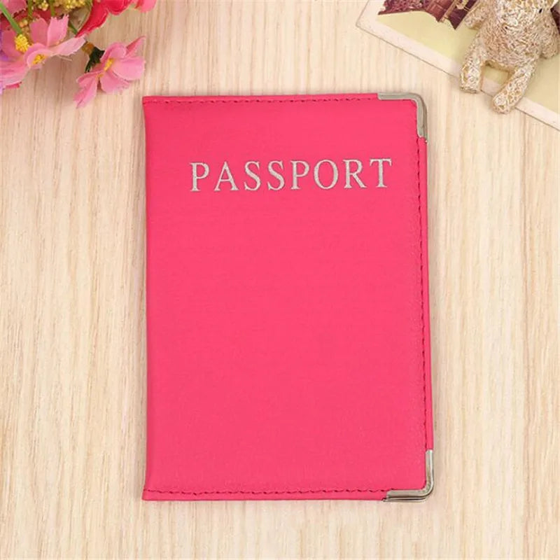 1PC Pink Travel Passport Cover Women Pu Leather Cute Holder Passport Case Lovely Girl Passport Bags Travel Covers for Men Unisex