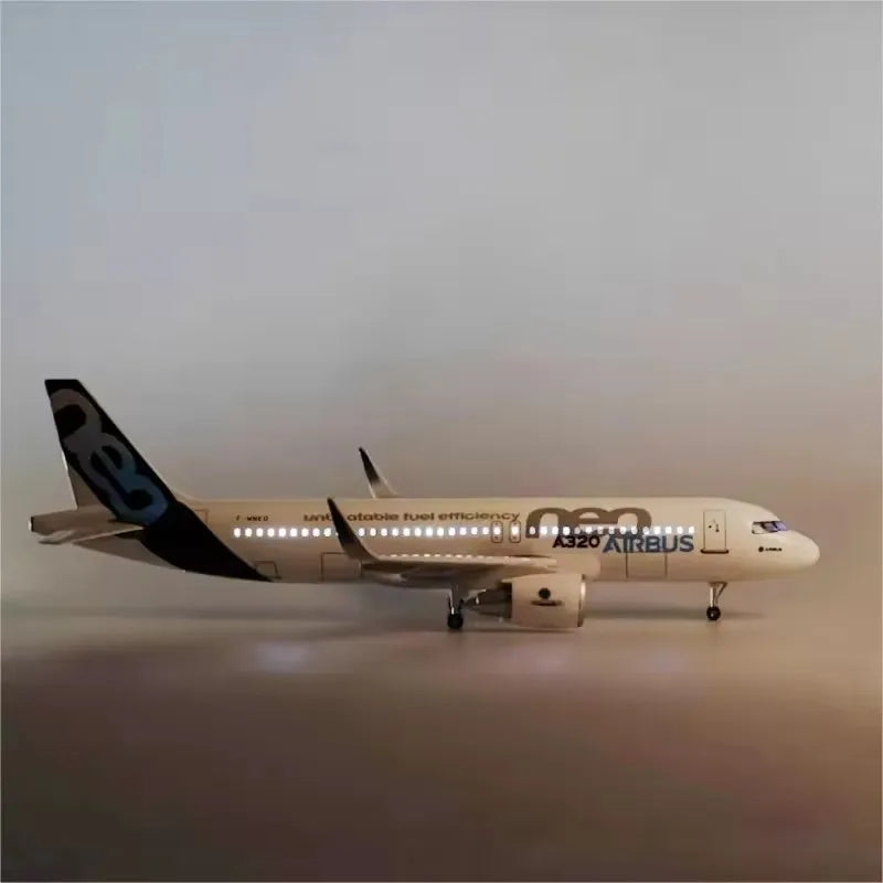 1:80 Scale 47 Cm Model Airbus A320 NEO Passanger Plane Toys Airplane Aircraft With Light And Wheel Collection Display Gifts Fans