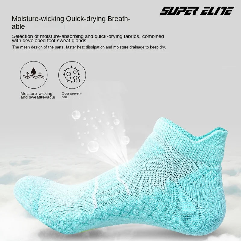 Women's sports socks, badminton socks, moisture-wicking massage socks, running socks, breathable, odor-resistant, shock-absorbin