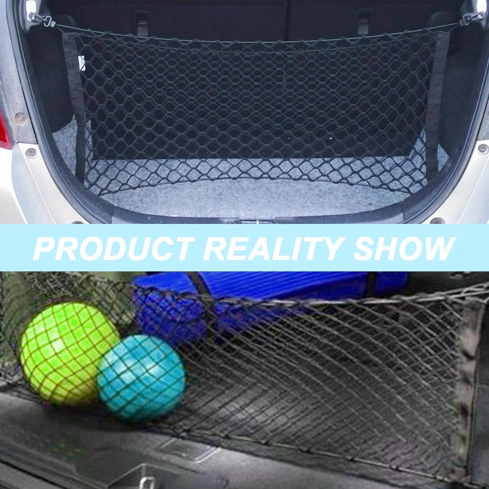 Universal Nylon Mesh Nets Stretchable Car Interior Mesh Network Pocket Car Trunk Net Elastic Luggage Net Cargo Organizer Storage