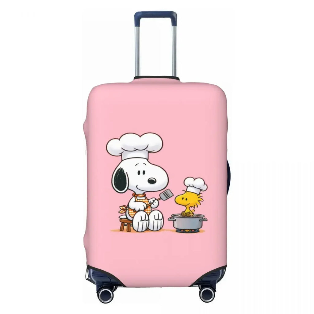 Premium Cute Dogs Printed Luggage Cover High Elasticity 18-32 Inch Luggage Dust Resistant Anti-Scratch Washable Travel Cover
