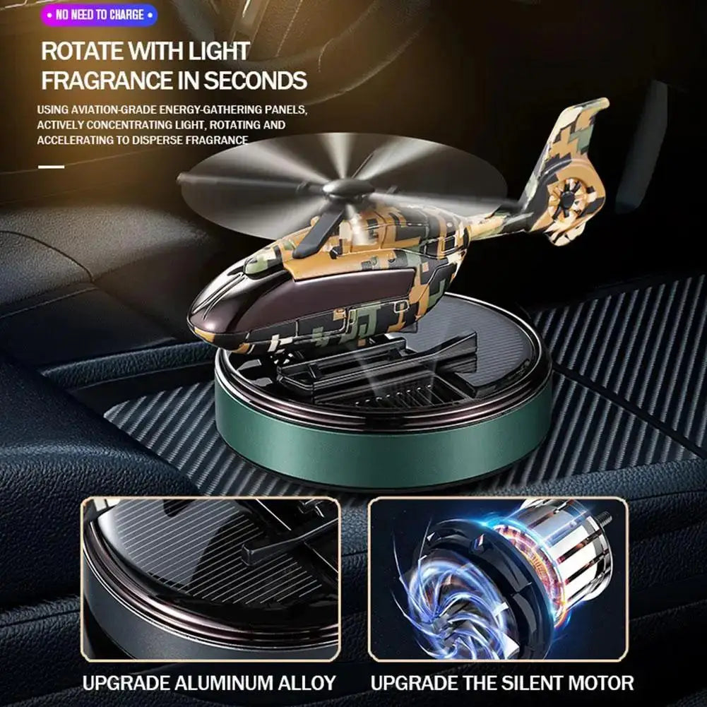 Car Solar Airplane Air Freshener Solar Helicopter Interior Accessories Trim Propeller Rotary Perfume Diffuser Deodorant