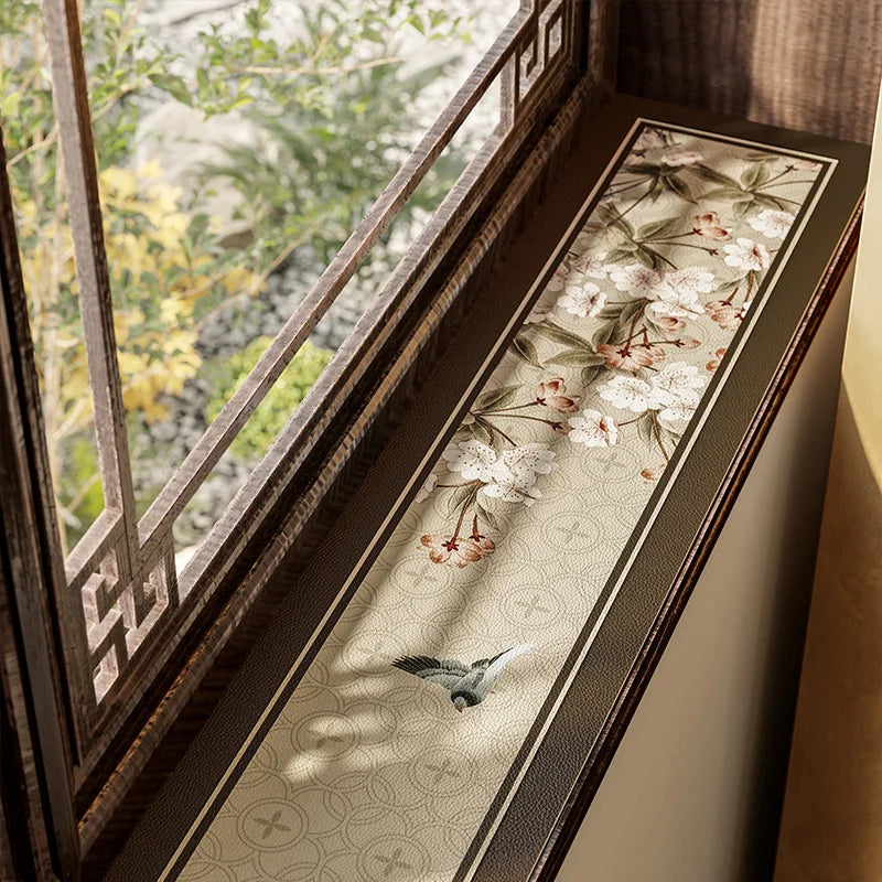 Window sill mat Window edge leather protective mat Sun protection waterproof dust Chinese bay window mat