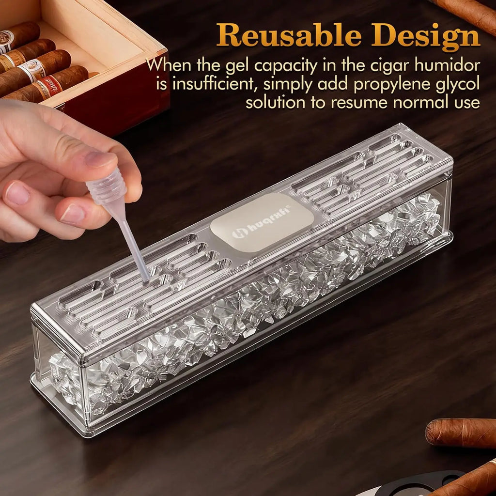 Pre-Filled Cigar Humidifier Ready-to-Use Crystal Gel Humidifier,Cigar Humidor Accessories,Maintains Ideal 65-70% Cigars Humidit