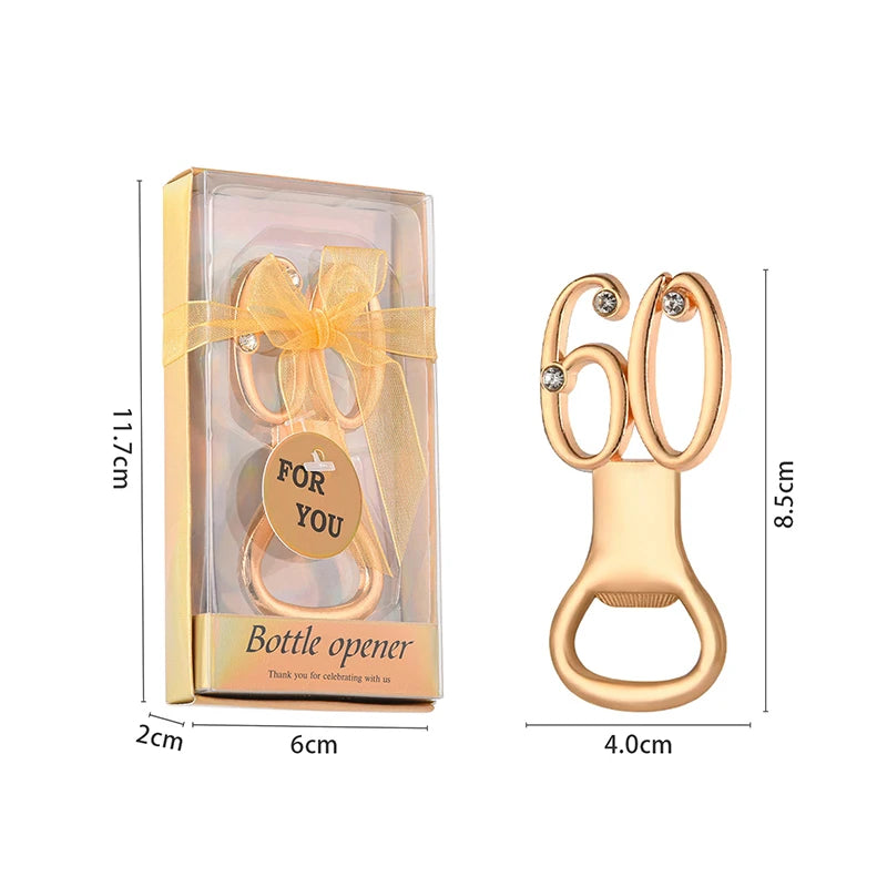 30/40/50/60/70/80 Number Shape Bottle Opener For Birthday Party Wedding Anniversary Souvenir Gift Kitchen Gadget