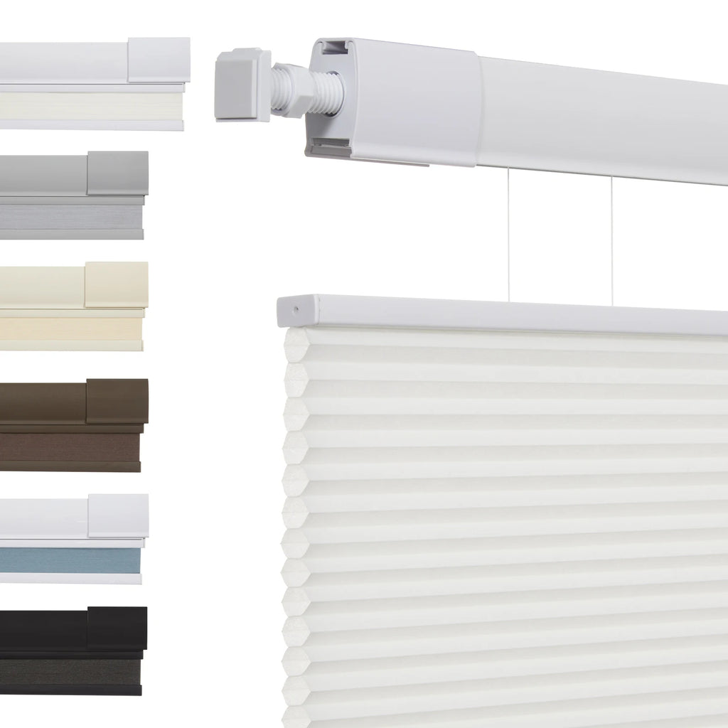 No Tools No Drill Top Down Bottom Up Honeycomb Blinds for Windows, 1" Cell Fabric Cordless Thermal Insulated Noise Reduction