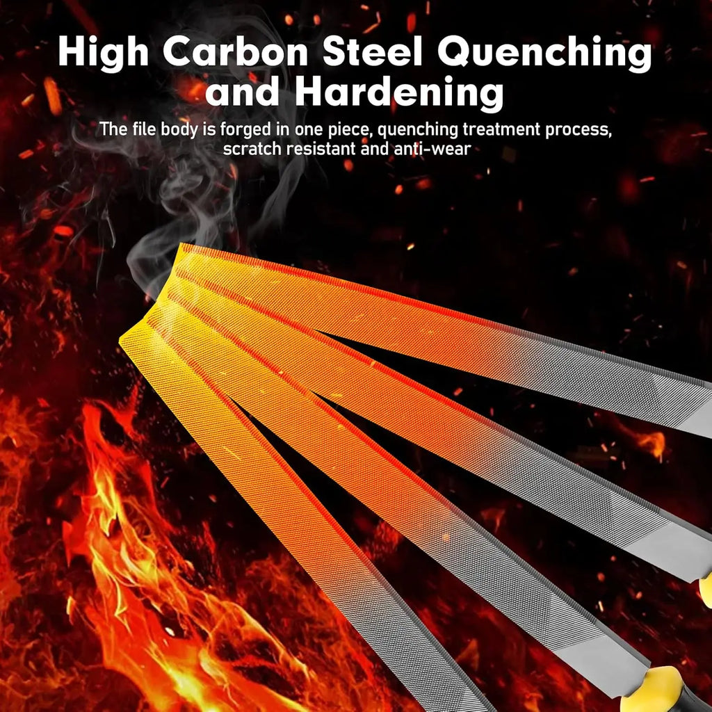 6/8/10 inch High Carbon Steel File, Files Tools for Metal Wood and Stone Trimming, Shaping, Bastard File with Uniform Teeth