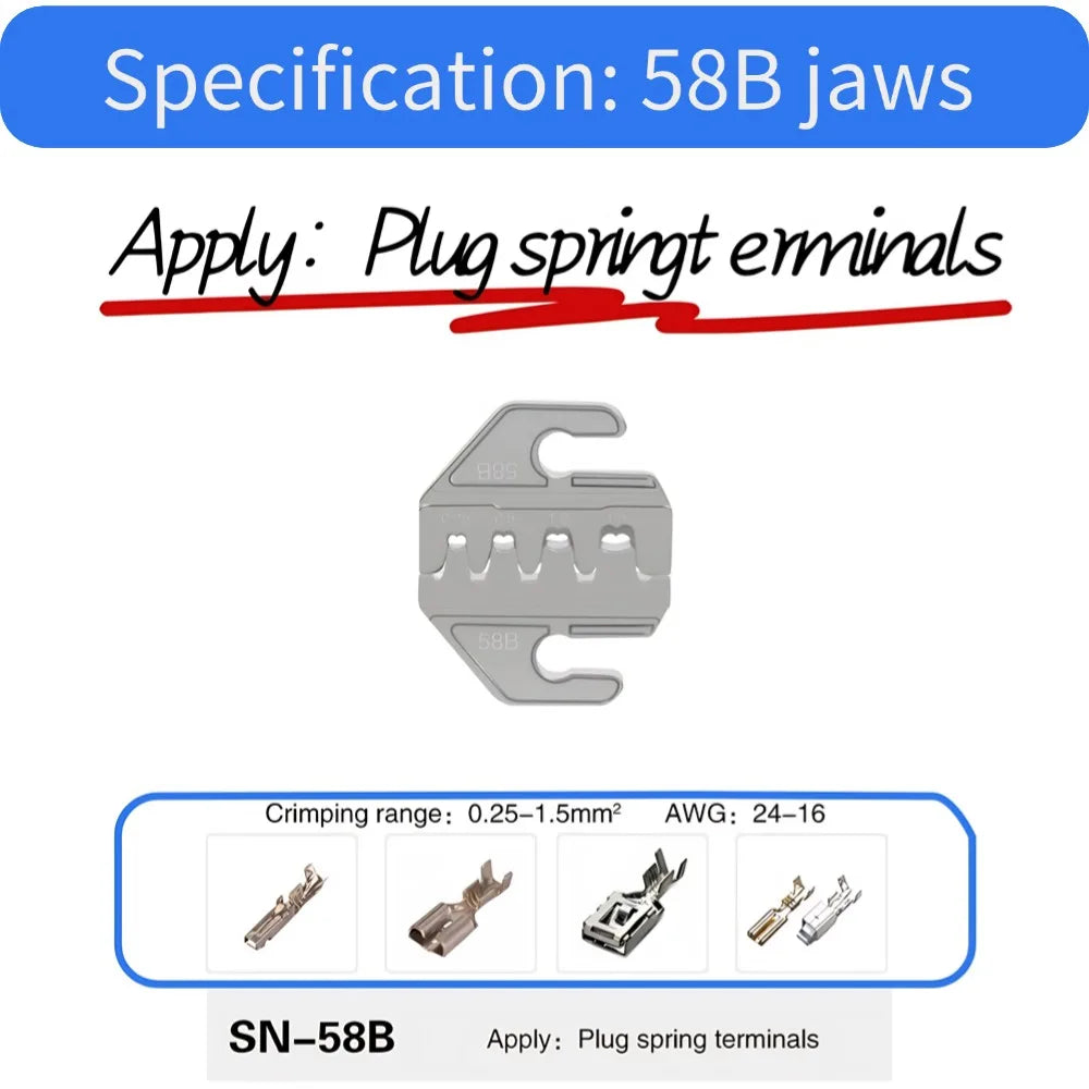 4mm Jaws for 58B/2546B/03H/2549/02C/06/06WF/7.5 Inch SN Crimping Pliers Full Range Jaw Standard Jaw Accessories