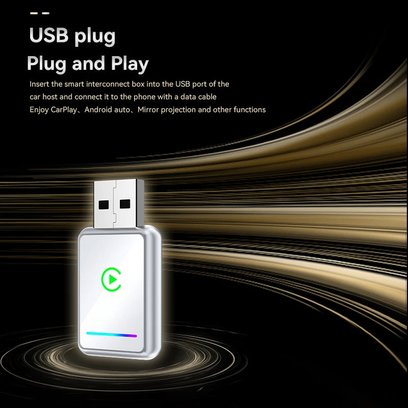 2026 Wireless CarPlay Box, suitable for Android Auto and iOS | High speed 5GHz WiFi, low latency, plug and play universal car adapter, supports wireless connection, OTA online updates, compatible with most cars, USB power sup