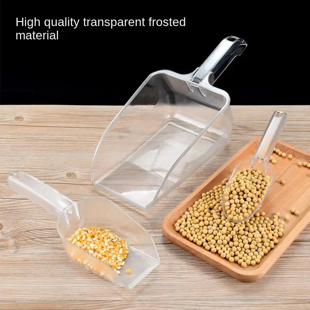 3pcs Bar Buffet Wedding Favor Party Ice Sugar Sweets Candy Clear Plastic Scoops Kitchen Gadget Dessert Grain Dry Goods Shovel