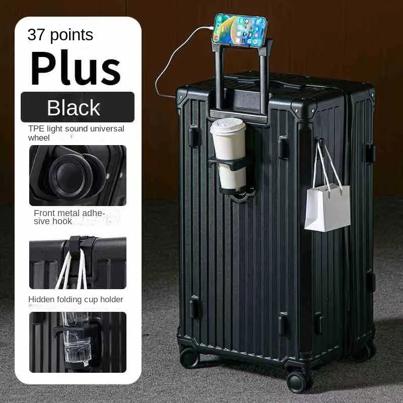 Multifunctional Suitcase Large Capacity 30inch Thickened Sturdy Aluminum Frame Travel Suitcase Trolley Case Extra Large Luggage