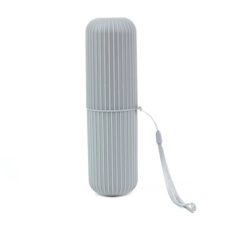 Portable Vertical-Striped Travel Wash Cup Simple Household Mouthwash Cup with Toothbrush And Toothpaste Storage Box