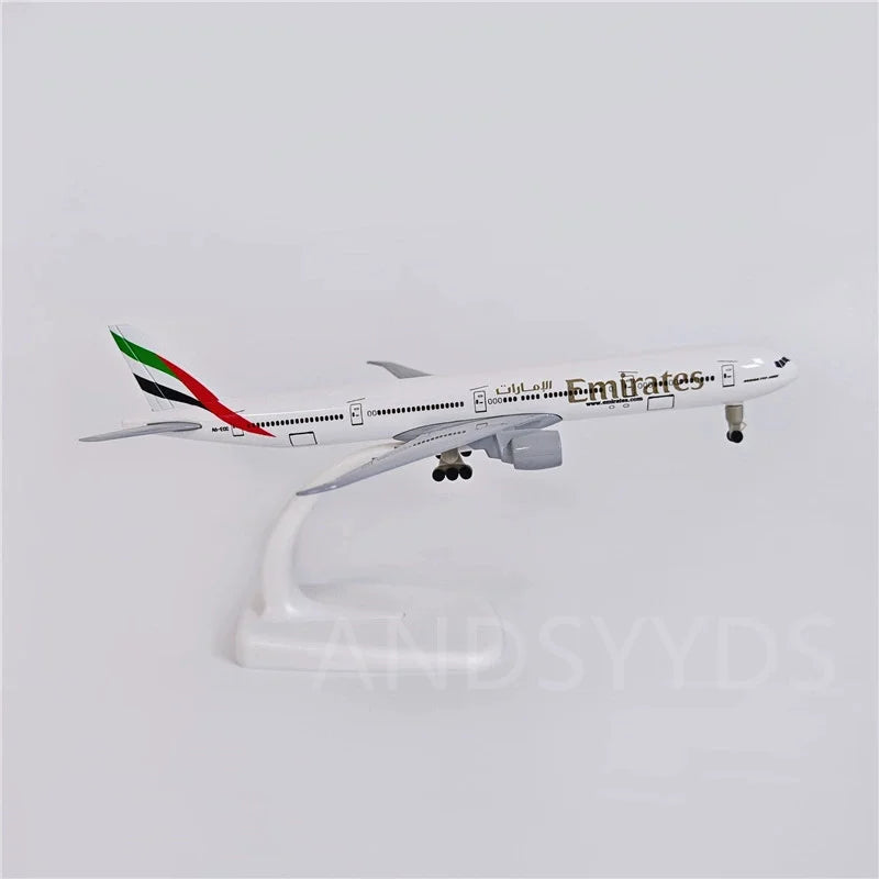 20cm scale aircraft	B777 Emirates Airlines Toy planes w Landing Gears Metal Replica Model airplanes Children toy Christmas gift