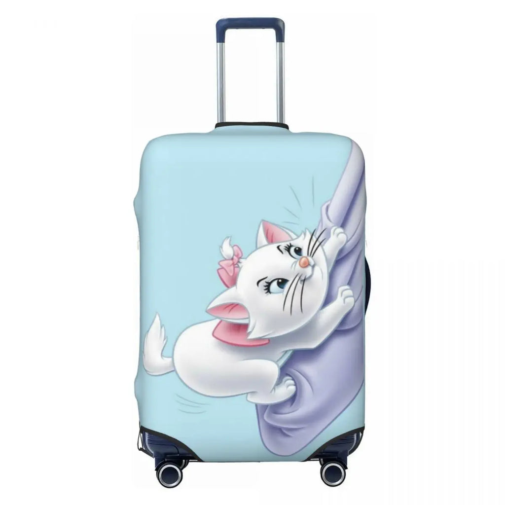 CustomM-Marie Cat Cartoon Travel Luggage Cover Elastic Suitcase Cover Protector Fit 18-32 Inch