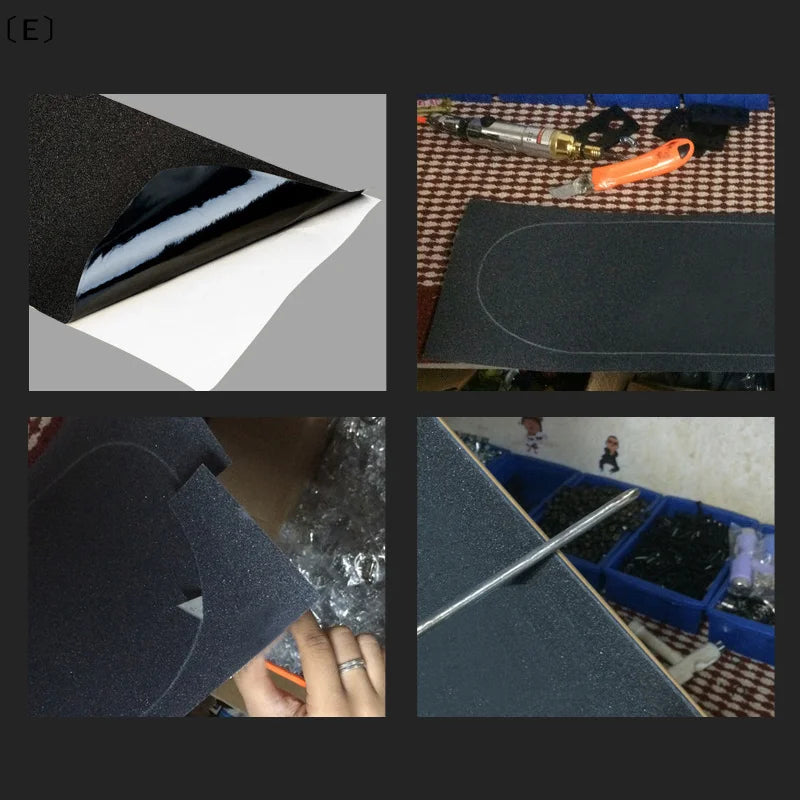〔E〕Waterproof Non-slip Skateboard Deck Sandpaper Grip Tape Skating Board Longboard Sandpaper Griptape Skating Board Sticker