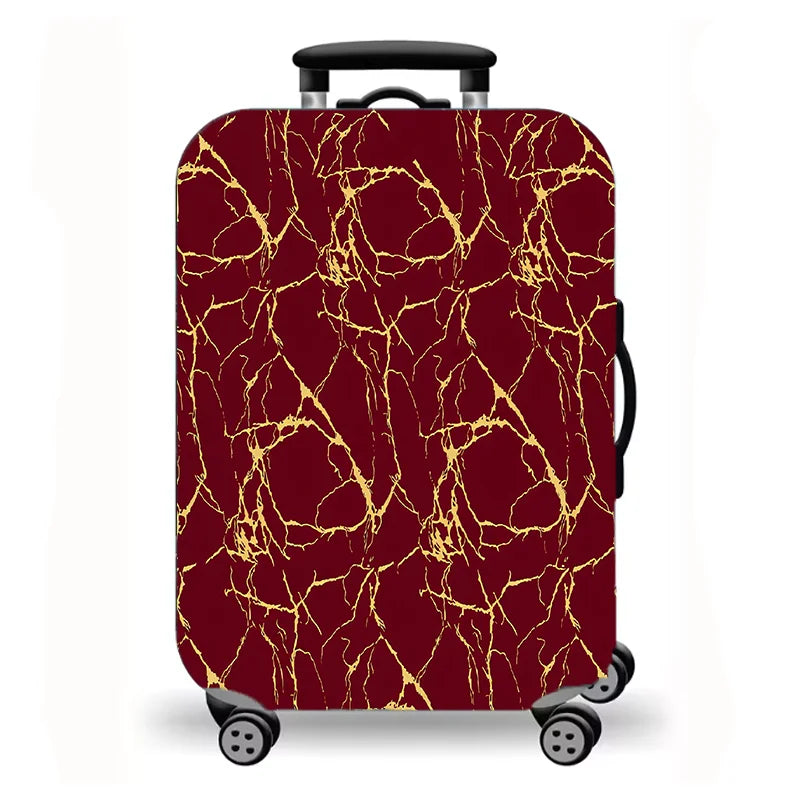 Luggage Cover, Gold Foil Marble Fluid Butterfly Print Stretch Suitcase Protector, Luxury Abstract Design for Travel