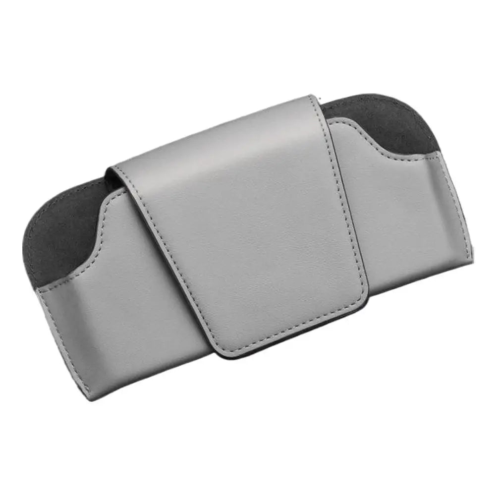Sunglass Holder for Car Visor, Car Sunglasses Holder PU Leather Eyeglasses Holder Glasses Protective Storage Case Accessories