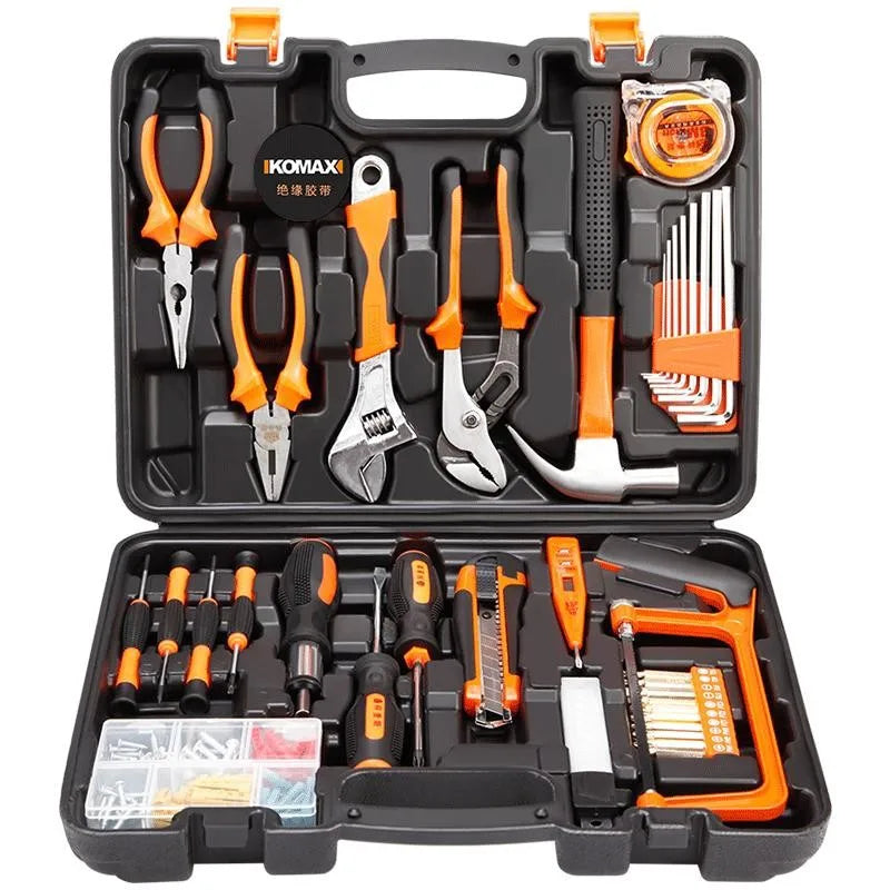 Home Tool Set with Storage Box Complete Household Hardware Tools Kit Gift for DIY