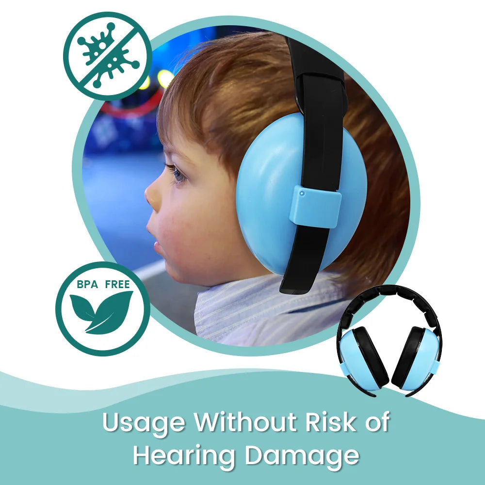 Ear Muffs for Infants with Elastic Headband, Baby Earmuffs Ideal for Flights, Baby Ear Noise Reduction Earmuffs - Baby Headphone