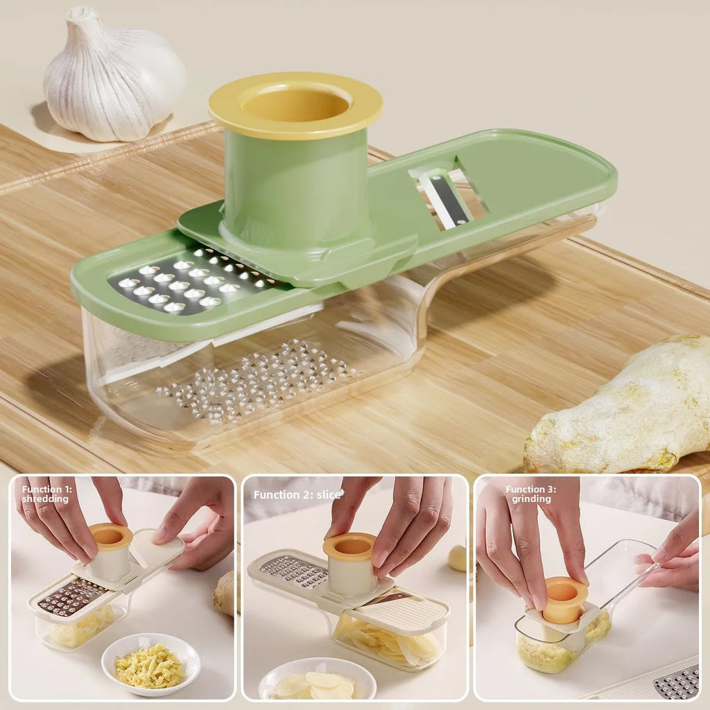 1Pcs 3-in-1 Multifunctional Manual Ginger and Garlic Grinder Home Kitchen Slicer All Grinder Kitchen Tools