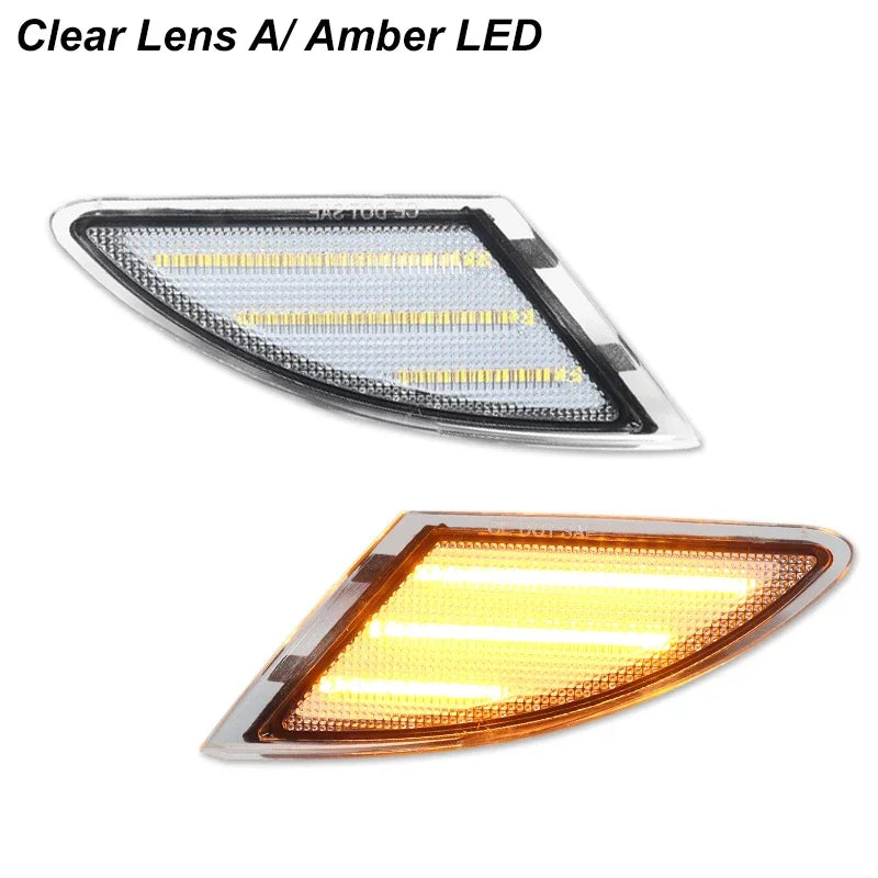 iJDM Amber Full LED Front Bumper Side Marker Lights For 2006-2010 Mercedes-Benz W251 R-Class,Replace OEM Amber Front Sidemarkers