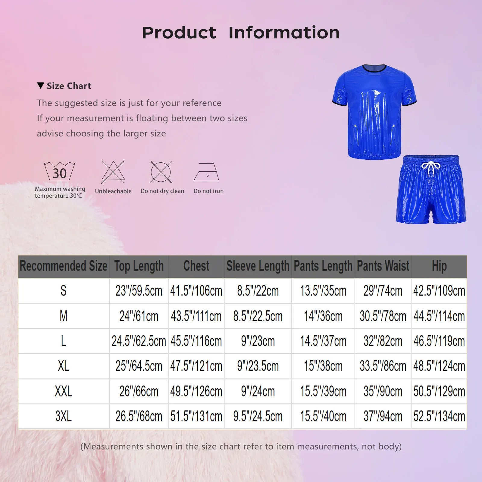 Men Glossy Waterproof Outfit Short Sleeve T-shirt Top with Shorts Built-in Briefs Swimwear Beachwear Clubwear Cycling Sportswear
