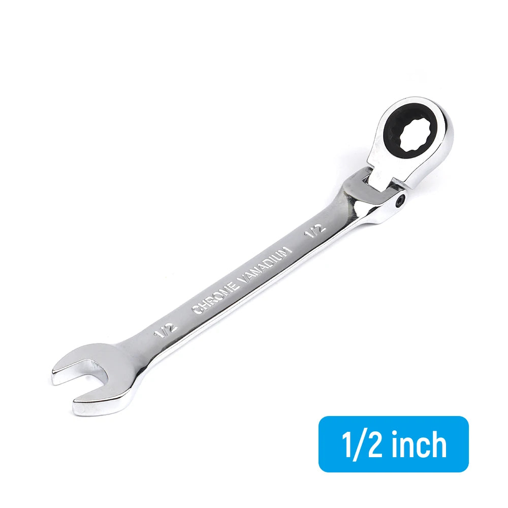 1/4-15/16 Inch 1-Piece Imperial Size Ratchet Wrench Set of Keys Spanner Flexible Head Universal Hand Tools Car Repair Tool
