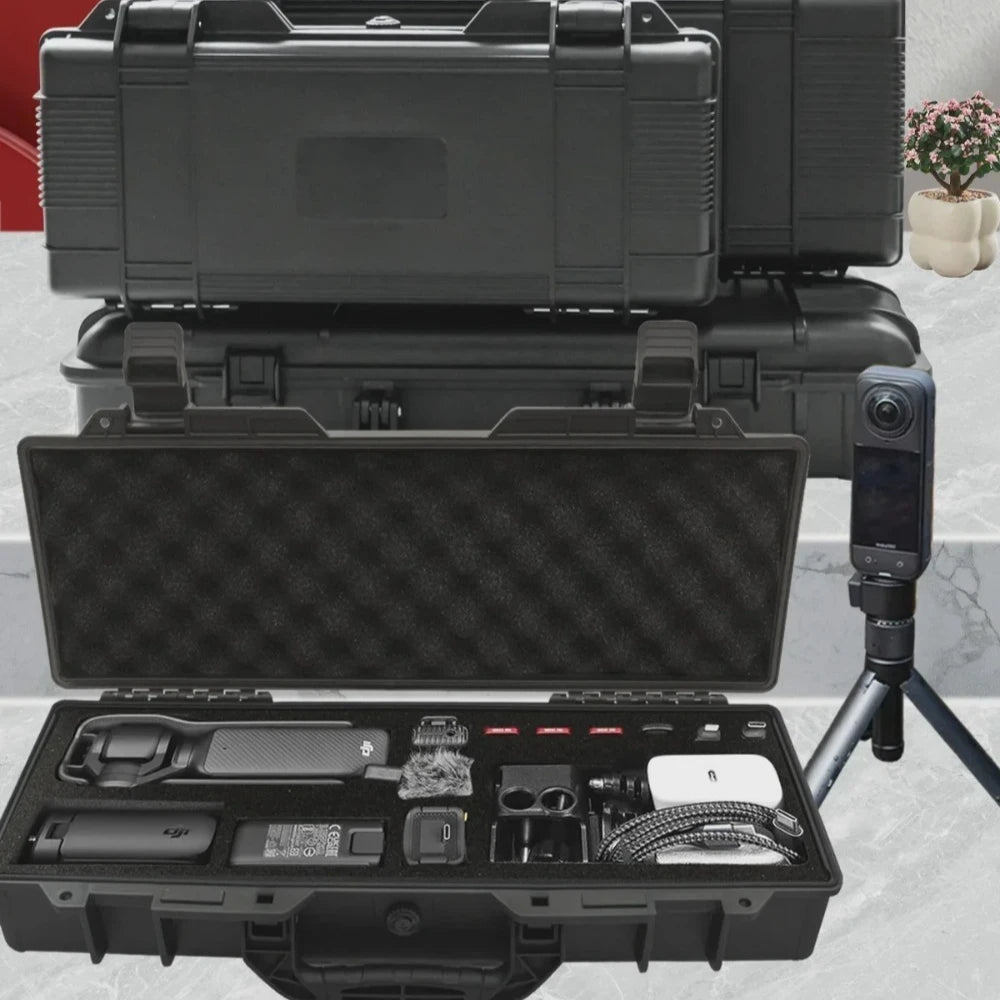 Hard Shell Portable Storage Box with Foam Insert Shockproof Tool Organizer for Outdoor and Workshop Use
