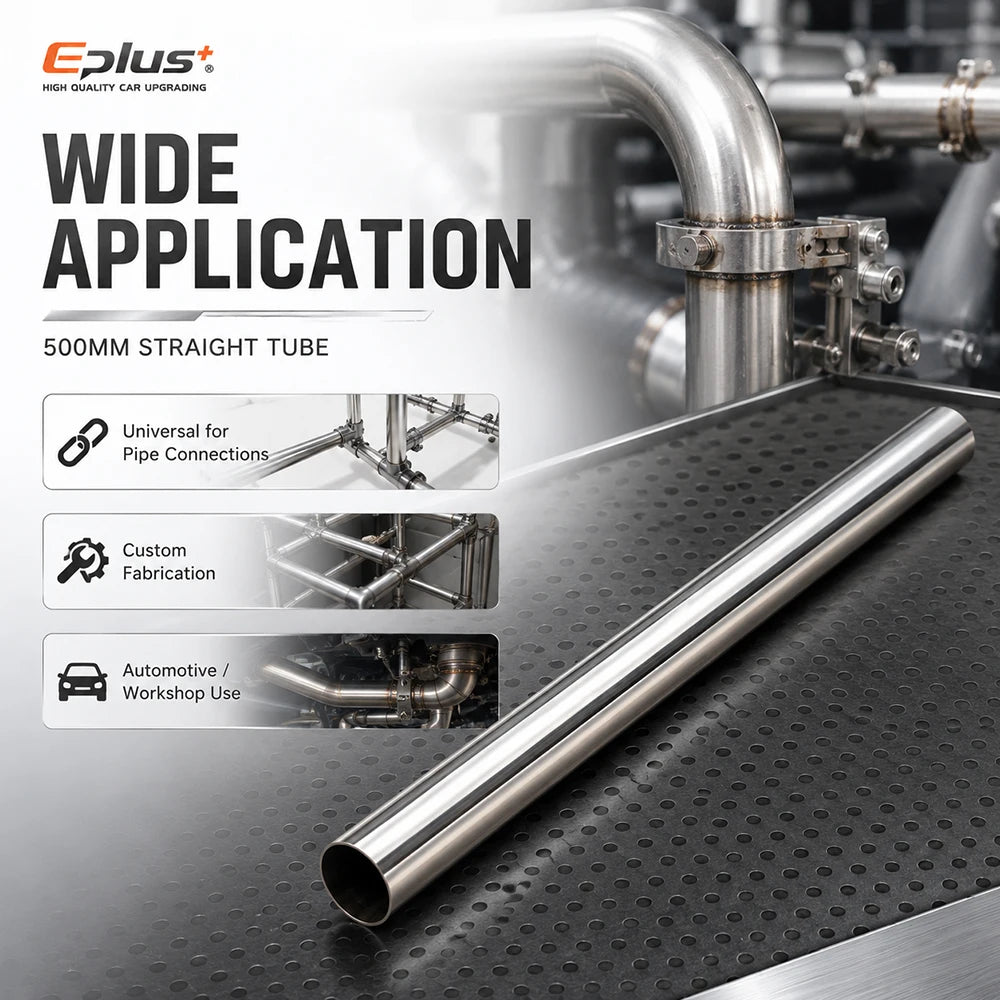 500mm Length 304 Stainless Steel Straight Pipe 1.2mm Thick Universal Round Tube OD 19-89mm for Connections metal tube Adapter