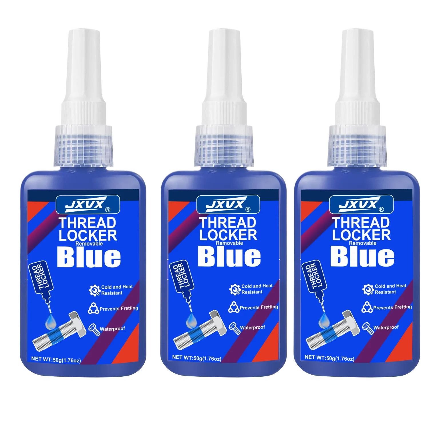 JXVX 50ML243 Blue Thread Locking Agent Medium Strength Anaerobic Adhesive, Suitable for Locking and Sealing Metal Bolts and Nu.