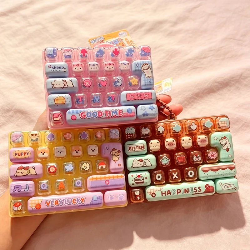 26Grid Keycap /*Clicker Anti Stress Fidget Keyboard Keychain Decompression Button Cartoon Hand Relax Party Favor Gift 26구 키캡 키링