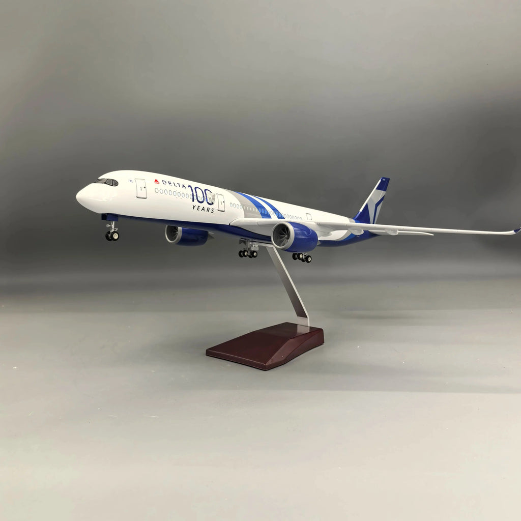 1/142 Sale Aircraft Delta A350 Airways Children Educational Toys Model With Wheels Assembled Resin Material Gift Ornament