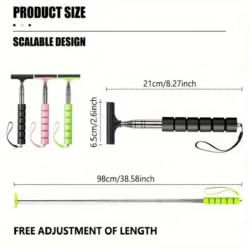 Car Rearview Mirror Wiper Telescopic Handle Car Rearview Mirror Wiper Durable Stainless Auto Glass Cleaning Tools Cleaning Brush