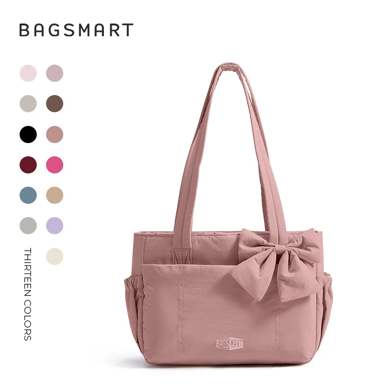 BAGSMART Tote Bag University Padded Shoulder Bag for Women Large Capacity Travel Handbag Daily Commute Women's Bag
