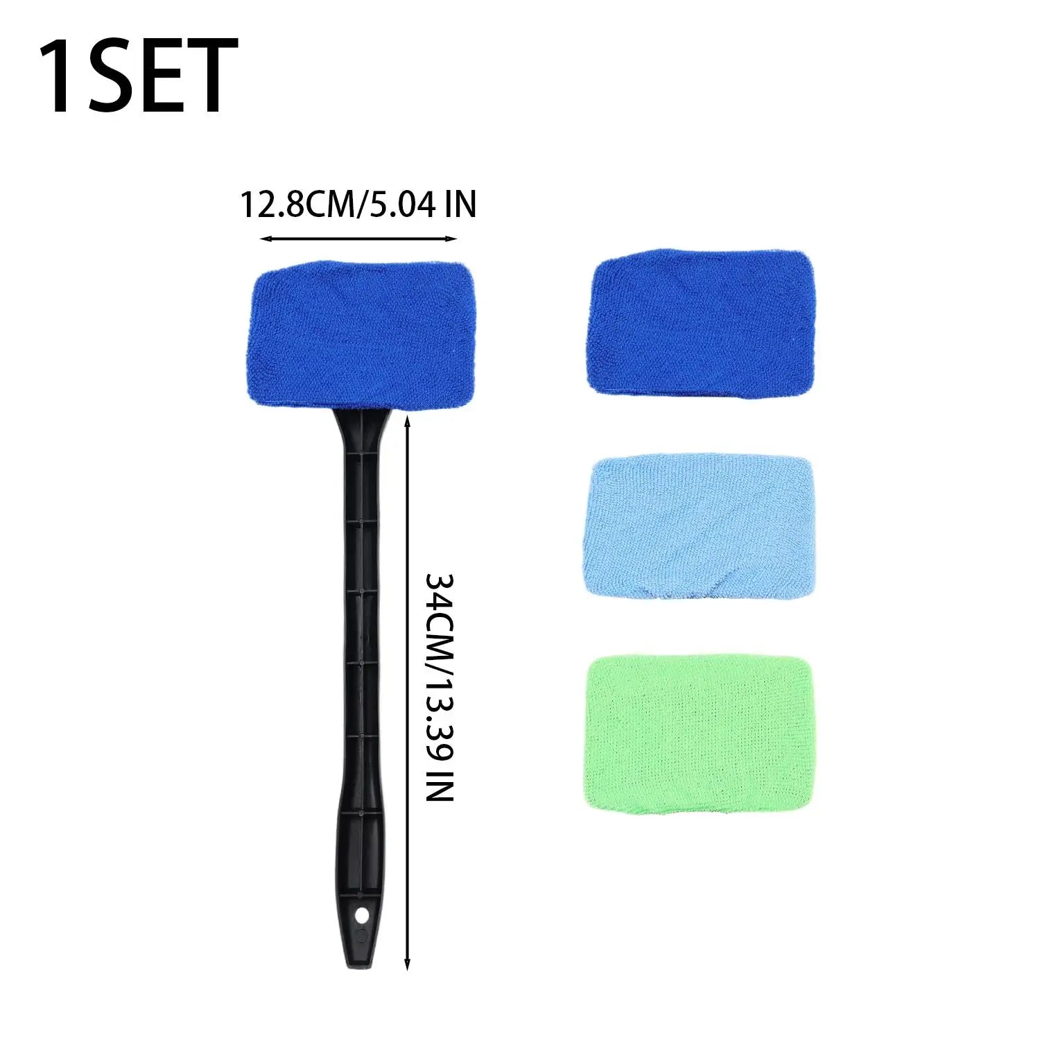 180° Rotatable Car Windshield Cleaning Brush Long PP Handle Detachable Reusable Microfiber Cloth Cover Anti-Scratch Glass Wiper