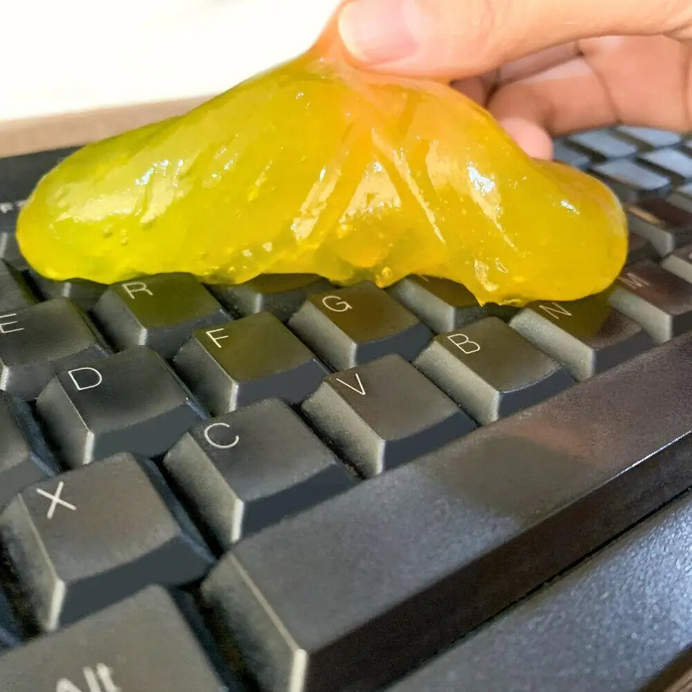 2/5pcs Yellow Universal Magic Sticky Dust Dirt Cleaner Soft Gum Gel Car Interior Cleaning Glue for PC Keyboard Cleaning Tools