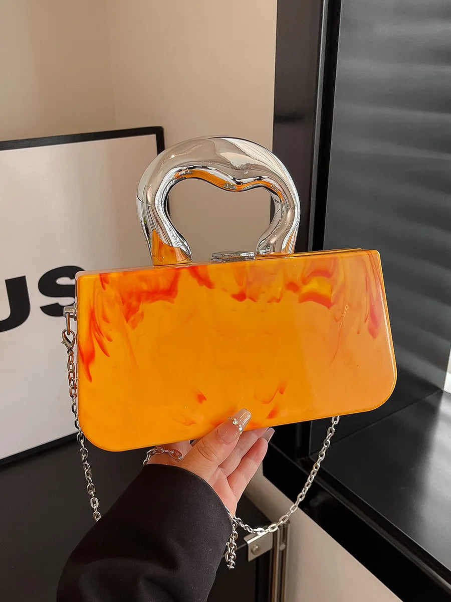 Acrylic Box Clutch Evening Bags Luxury Wedding Women Dinner Dress Purses Ladies Chain Handbag Designer Shoulder Crossbody Bags