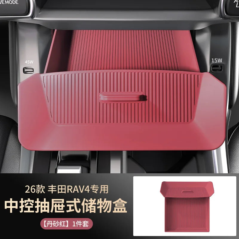 For Toyota RAV4 2026 Center Console Drawer Storage Box, Drop-in Tray Organizer, Eco-Friendly Interior Accessory car accessories