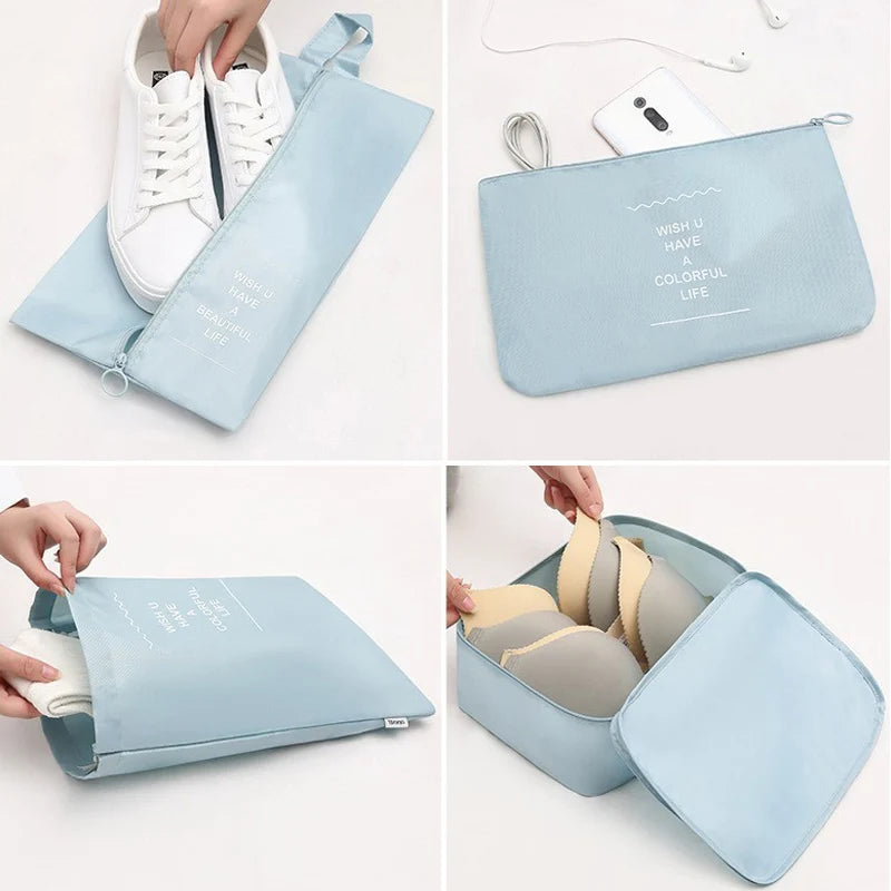 7-Piece Packing Cubes Set - Travel Luggage Organizer Bags for Clothes, Shoes & Blankets, Suitcase Storage Pouches
