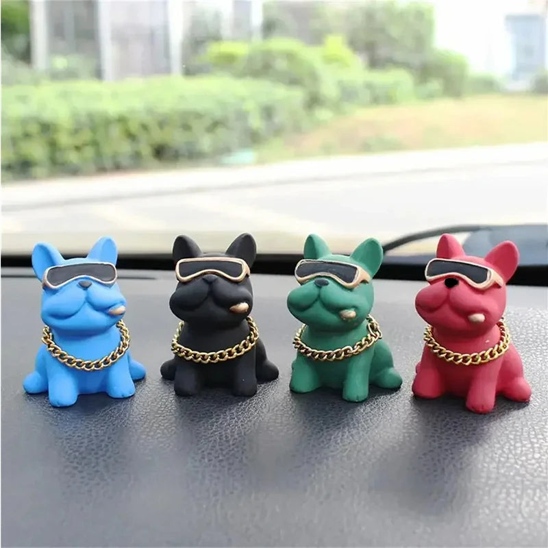 Wear-resistant Bulldog Car Ornaments Feel Comfortable Resin Material Car Dashboard Decoration Car Accessories Interior Decor