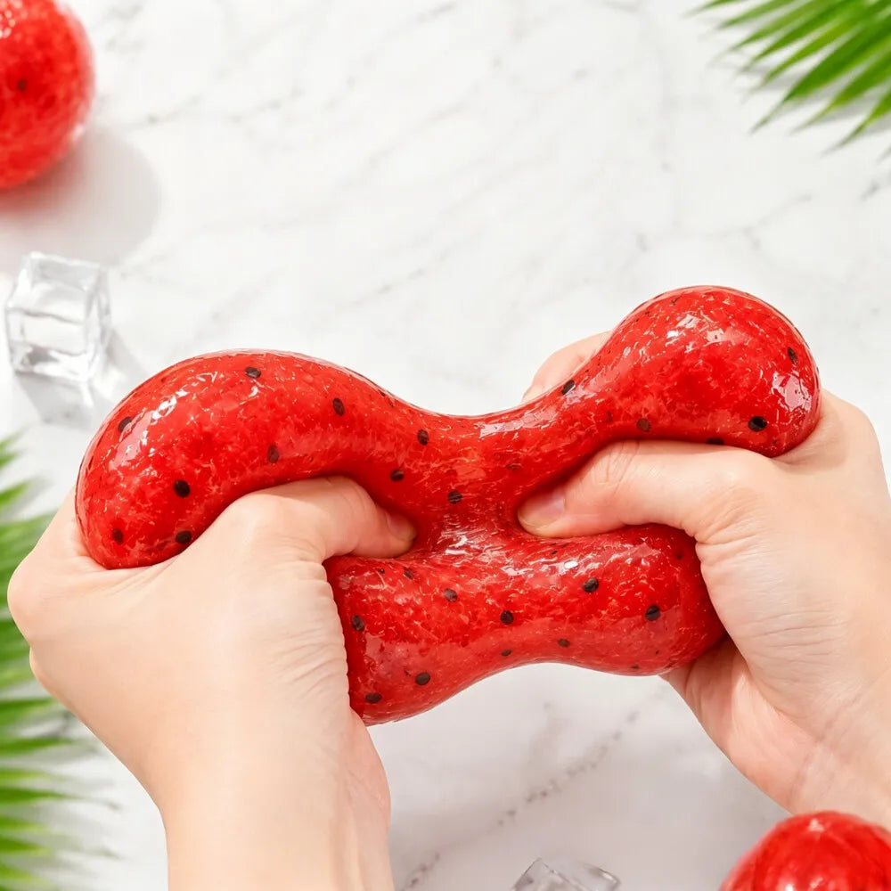 Kiwi & Watermelon Slush Squeeze Ball Squishy Fidget Toy Crunchy Sound Handmade Squishy Ball Realistic Simulation Decompress Toy