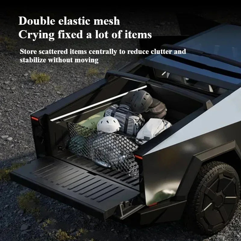 Elastic Net For Tesla Cybertruck Cyber Pickup Truck Back Bucket Box Outdoor Travel Luggage Net Fixed Decoration Car Accessories