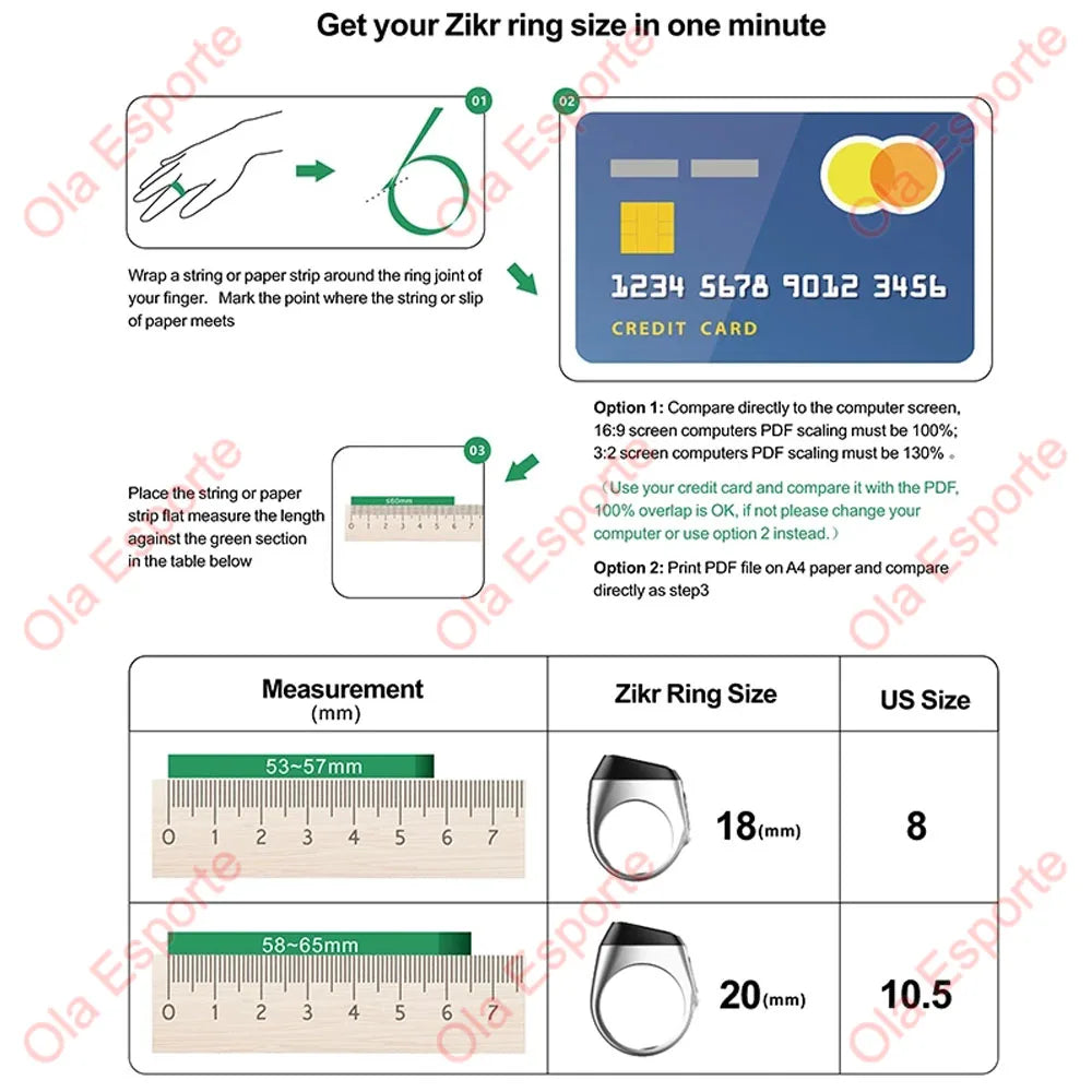 Qibla Smart Tasbih Tally Digital Counter for Muslims Tasbeeh Zikr Ring 5 Prayer Time Vibration Reminder Subhah Masbahah Misbaha