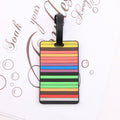 Puzzle Striped Printed Luggage Tag PVC Soft Silicone Card Holder Cartoon Boarding Pass Aircraft Luggage Tags Suitcase Label